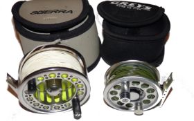 REELS (2): Greys Alnwick Stream Lite 2.3 alloy brook trout fly reel counter balanced handle rear