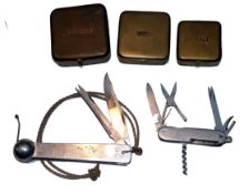 ACCESSORIES: Multi blade Anglers Knife with hook scale and rule to flanks assorted tools a combined