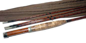 ROD: F E Thomas USA The Browntone Special 9? three piece with spare tip split cane trout fly rod