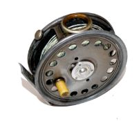 REEL: Early Hardy St George 3-3/4 alloy fly reel 3 rivet drum latch white handle good rare agate