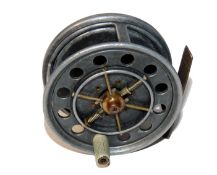 REEL: Allcock Model Perfect 3? alloy Aerial fly reel 6 spoke with tension adjuster 11 holes to face