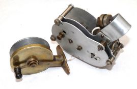 REELS: (2) Pair of scratch built engineered alloy/brass reels one based on the Kitchens Patent