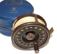 REEL: Hardy The Golden Prince 8/9 brown and gold finish alloy fly reel 2 screw latch smooth brass