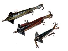 LURES(3): Three early Phantom sole skin lures a rarely seen Gudgeon finish bait 3.5? long with