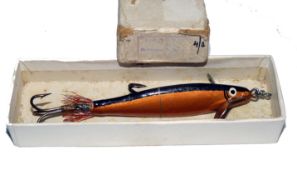 LURE: Hardy Ideal Phantom minnow lure 3.5? body plus fibre tail metal fins stamped makers details