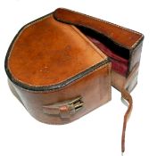 REEL CASE: C Farlow London Silex style block leather reel case to take reels up to 4? diameter