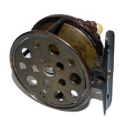 REEL: Hardy 1896 all brass Perfect wide drum trout fly reel. 2-3/4? diameter Rod in hand Hardy?s