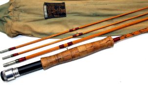 ROD: WF Hardy Palakona 8? 3 piece plus correct spare tip trout fly rod post numbered model no close