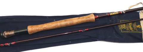 ROD: Hardy Graphite Deluxe fly rod 10?6? pce burgundy blank whipped burgundy tipped red line rate7/