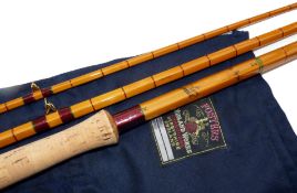 ROD: Fine Fosters of Ashbourne ?The Perfect? 14? 3 piece split cane salmon fly rod in as new