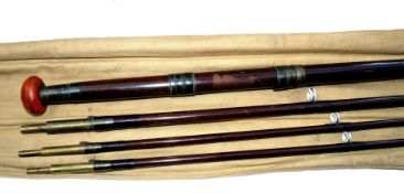 ROD: Malloch of Perth Scotland 12? 3 piece plus spare tip greenheart worming/spinning rod burgundy