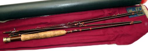 ROD: Hardy Sovereign Smuggler 9? 5 piece graphite trout fly rod line rate 6/7 burgundy blank bronze