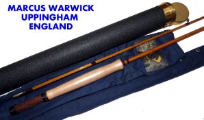 ROD: Marcus Warwick The Handford 9? 2 piece split cane trout fly rod No.296/9J burgundy whipped