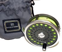 REEL: Hardy Marquis Salmon No1 alloy fly reel in as new condition black handle U shaped line guide