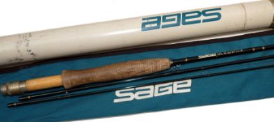 ROD: Sage SPL Graphite 8?4? 3 pce travel fly rod line 4 green blank snake guides cork handle wood