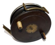 REEL: Heaton?s Slater pattern 5? ebonite and brass starback combination reel twin tapered horn