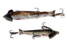 LURES: (2) Pair of early Townsend Mother of Pearl flat bodies minnow lures 3.5? example with brown