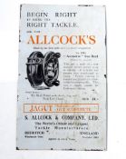 ADVERTISING: Enamel on metal fishing advertising sign printed S. Allcock & Co. showing model 8915
