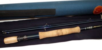 ROD: Hardy Elite 9?6? 3 piece carbon trout fly rod in as new condition line rate 6 blue blank cork