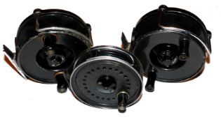 REELS (3): J W Young Windex wide drum alloy reel 3.75? diameter central drag knob adjuster twin