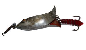 LURE: Allcock?s Clipper early metal lure with scale finish 2.75? long metal body twin opposing tail