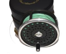 REEL: Hardy Marquis Salmon No2 fly reel black handle backplate tension adjuster correct ribbed