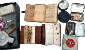 ACCESSORIES: (Qty) Alfred Ronalds Fly Fisher?s Entomology wallet distressed but holding many small