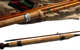 RODS: (2) Edgar Sealey Octofloat 11? 3 pce split cane rod in fine condition red whipped high bells