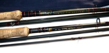 RODS: (2) Bruce & Walker Powerlite 15? Speycaster rod 3 pce carbon line 10 deep brown whipped