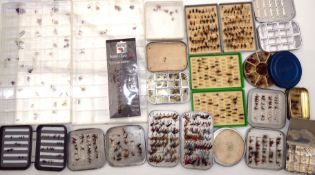 FLIES & BOXES: Collection of mainly trout flies with some salmon examples in assorted boxes incl.