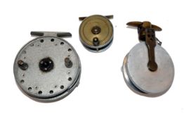 REELS(3): Grice & Young Avon Royal Supreme 4.5? diameter trotting reel gold finish lever check