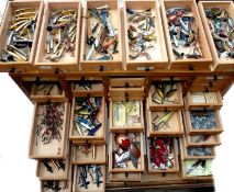 LURES & CABINET: Large collection of hundreds of assorted lures and baits incl. Hardy Devons