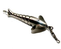 LURE: Unnamed Gregory style Cleopatra nickel bait 1.75? long twin fins central bar with box swivel
