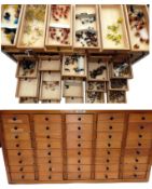 FLIES & CABINET: Large collection of hundreds perhaps thousands of assorted trout flies of assorted