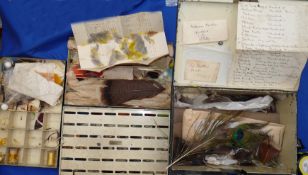 FLY TYING BOX: The Fly Tying box and materials of Violet S Fane close friend of Kelson and fellow