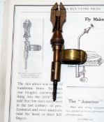 FLY VICE: Rarely seen Victorian Hardy retailed finger or bench brass fly tying vice 4? overall