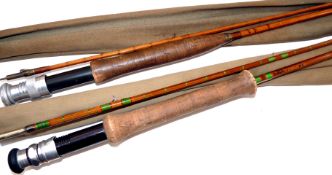 RODS (2): Alex Martin The Sterling 9? 2 pce split cane trout fly rod agate butt & tip guides snake