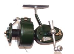 REEL: Scarce International 100 Mitchell 300 variant spinning reel green finish half bail arm spring