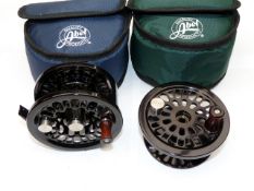 REEL & SPOOL: Abel USA Super 10 hi tech alloy salmon or saltwater fly reel No 18208 black anodised