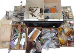 ACCESSORIES: Victorian fly tying kit held in black japanned case by Allybhoy Vullijee India