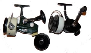 REELS: (2) Abu Cardinal 77 green/cream spinning reel good condition foot stamp 120806 c/w spare