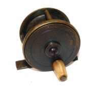 REEL: G Little & Co maker?s to HRH Prince Of Wales London 2.25? all brass trout fly reel horn