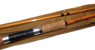 ROD: Cambrian Fly Fishers of Wales 9?3? 2 piece split cane spinning rod in fine condition built in