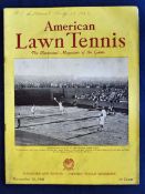Scarce 1941 American Lawn Tennis magazine dated November 20th 1941 – original covers showing Dorothy