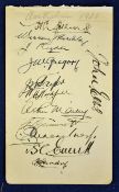 Scarce 1926 Australia Cricket Players Autograph Album Page to incl 12 signatures featuring