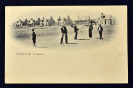 Fine Carnoustie golfing post card c1902– titled "On the Links – Carnoustie" unused and no publishers