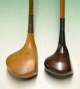 2x good large socket head woods to incl a restored bulldog baffy and a golden persimmon driver