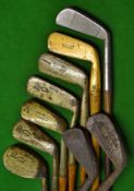 8x assorted irons from a driving iron to niblick to incl 3x Alex Patrick Leven a diamond backed