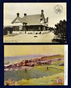 2x scarce Railway golfing postcards to incl London & North Western RY "Greenore Golf Links" c1904