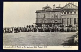 1905 International Golf Match St Andrews postcard c1905 – featuring the start dated 23 August